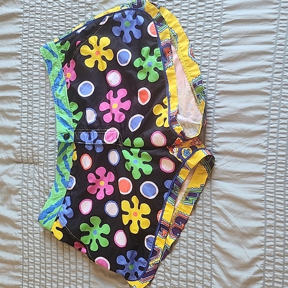 Mens Moschino Swim MultiPrint Colorful Swim Trunks